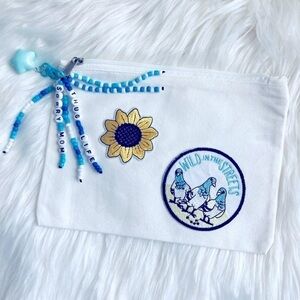 "Sorry Mom" Beaded Canvas Pouch - Travel Journal Supply Organizer